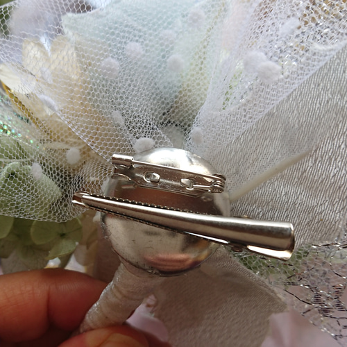 プリザーブドフラワー☆おしゃれコサージュ・髪飾り/☆(オレンジ系) 卒