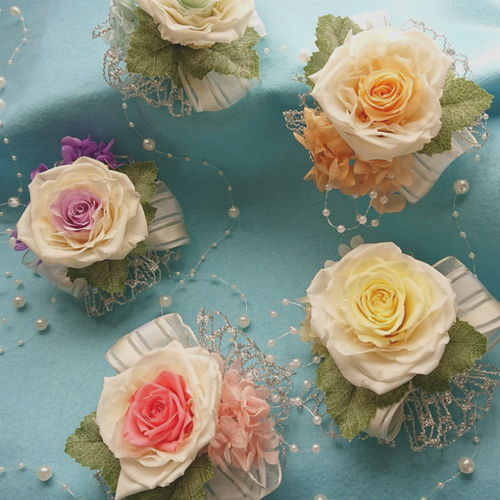 プリザーブドフラワー☆コサージュ・髪飾り☆メリア(全5色) 卒園式