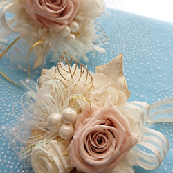 プリザーブドフラワー☆春色コサージュ・髪飾り☆(ベージュ系) 卒園式