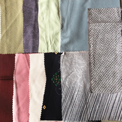 【送料無料】京都 10枚 正絹 着物はぎれセット 和小物 つまみ細工 生地 材料 カットクロス HB1122 1枚目の画像