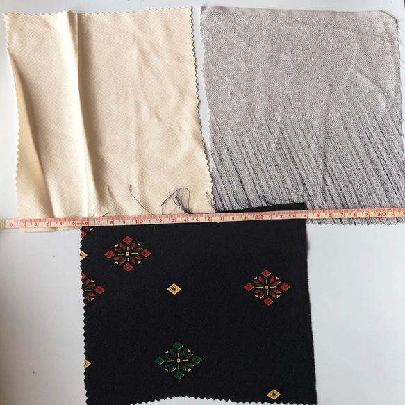 【送料無料】京都 10枚 正絹 着物はぎれセット 和小物 つまみ細工 生地 材料 カットクロス HB1122 6枚目の画像