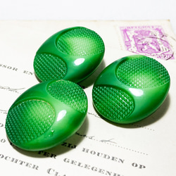 【送料無料】3個 チェコ製 アンティーク ヴィンテージ ガラス ボタン 素材 パーツ ハンドメイド [EY6619] 2枚目の画像
