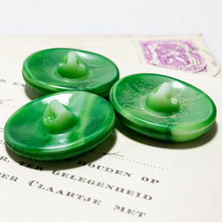 【送料無料】3個 チェコ製 アンティーク ヴィンテージ ガラス ボタン 素材 パーツ ハンドメイド [EY6619] 4枚目の画像