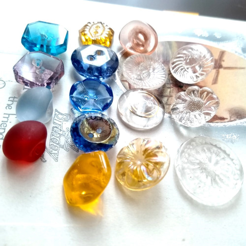 送料無料】16個 チェコ製 アンティーク ヴィンテージ ガラス