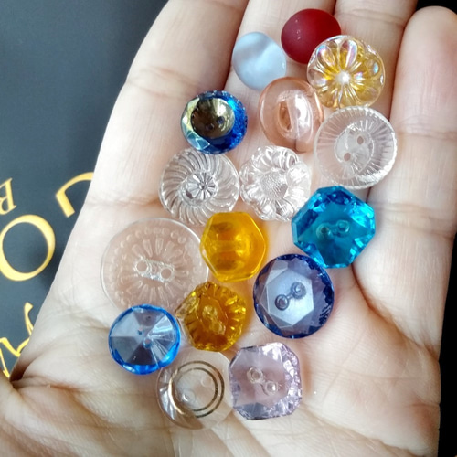 送料無料】16個 チェコ製 アンティーク ヴィンテージ ガラス