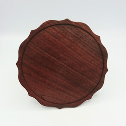 北欧テイスト　コンポート　ケーキスタンド　木製　ブラックウォールナット　 １８センチ リム小　稜花皿 3枚目の画像