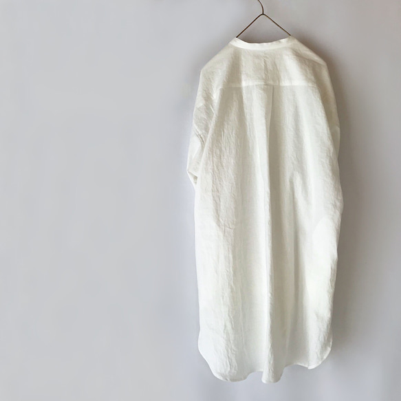 YUGUCi  -日々のシャツ- / 釦が選べる / 日本製 コットンリネン / オフホワイト 6枚目の画像