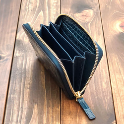 シャイニング クロコダイル ブルー カナール 財布 ポロサス ミドル 9枚目の画像