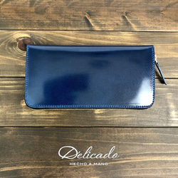 コードバン 財布 新喜皮革 × 栃木レザー ネイビー 紺 財布 ヌメ革 本革