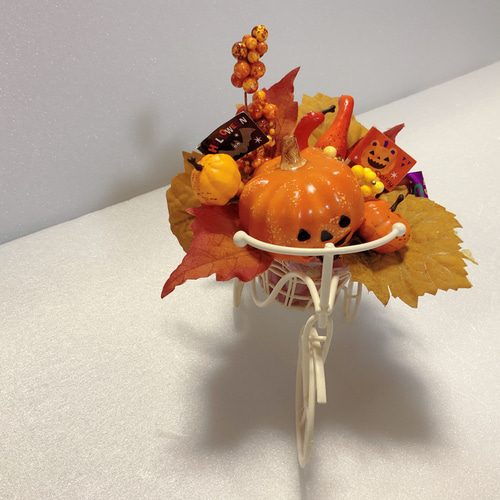ハロウィン自転車〜おばけかぼちゃ〜 ドライフラワー hanairo～花彩