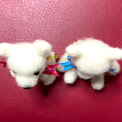 #羊毛フェルト　白クマ　ペアセット 8枚目の画像