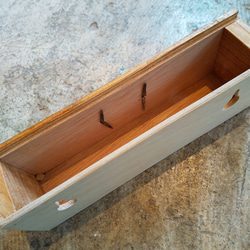 薄型　壁掛け収納　デスク収納　『drawer box』ナチュラル 5枚目の画像