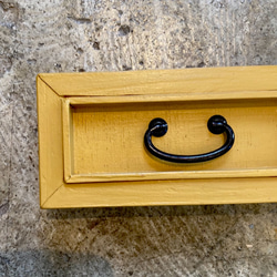 薄型ミニ　壁掛け収納　デスク収納　『drawer box』マスタード 3枚目の画像
