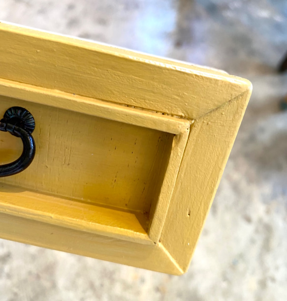 薄型ミニ　壁掛け収納　デスク収納　『drawer box』マスタード 4枚目の画像
