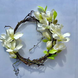 wreath ＊ ハクモクレンのリース  ＊木蓮 ＊ アーティフィシャルフラワー 6枚目の画像