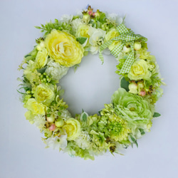 wreath ＊ レモンイエローとアップルグリーンのグラデーションリース 7枚目の画像
