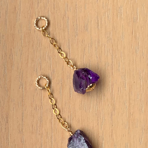 k14gf アメジスト ラフロックチャーム ピアス（その他） じぇっこ 通販