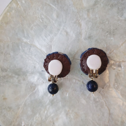 成人天然 Koginzashi 和天然石（青金石）耳環或耳環 第3張的照片