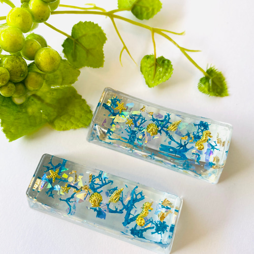 送料無料】 夏にむけて♪涼しげブルー♪ ♪ 海 箸置き 2個セット