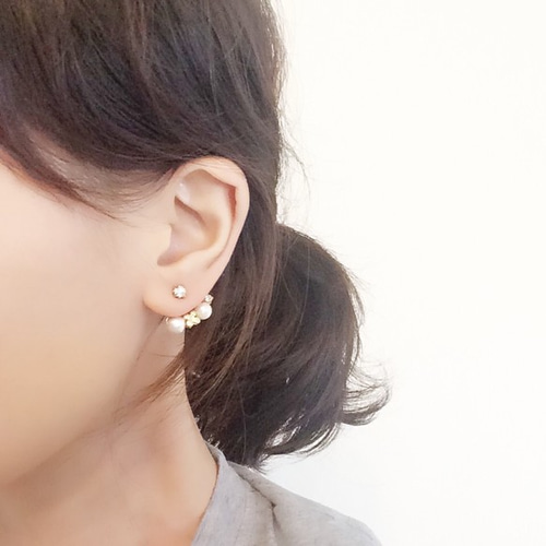 flower ＊ バックチャームイヤリング/ピアス【リバーシブル