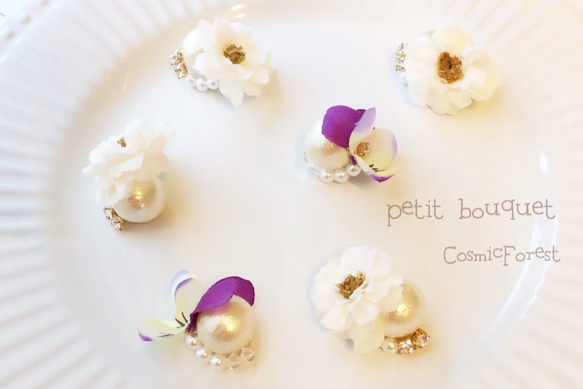 petit bouquet "viola" ピアス 4枚目の画像