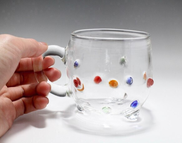 『マグカップ』（取っ手部分ストレート）耐熱ガラス 2枚目の画像