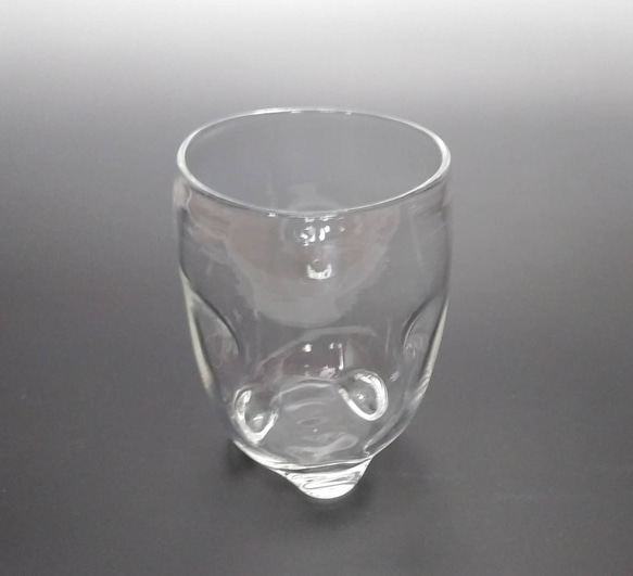『ころんとしたクリアグラス』Mサイズ　耐熱ガラス 5枚目の画像