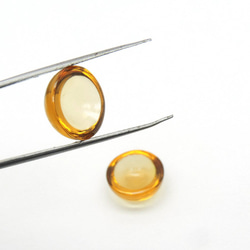 シトリン(2pcs)／Citrine Round Cabochon 3枚目の画像