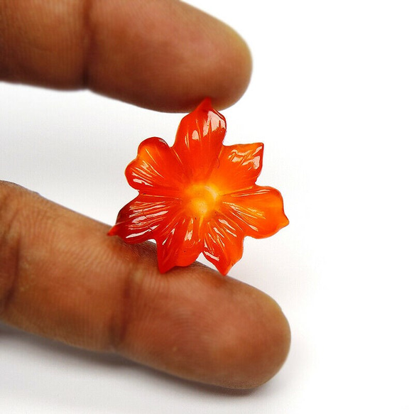 カーネリアン／Floral Shape Carving Carnelian 3枚目の画像