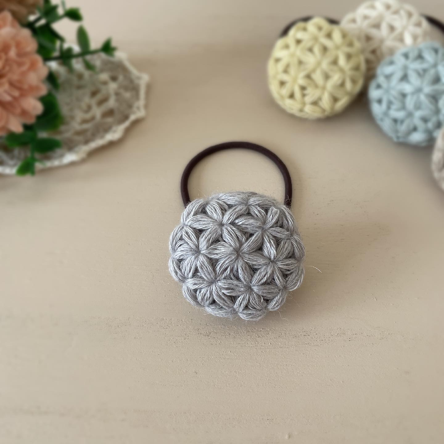 選べる　花のくるみボタンヘアゴム 5種 選べる 花のくるみボタンヘアゴム 5種