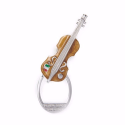 【SALE】シルバー925のピンブローチ（グラスホルダー付き）「バイオリン」 1枚目の画像