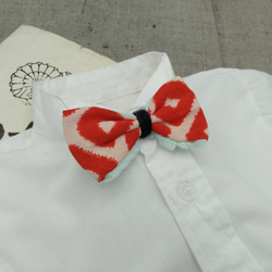 古布ちょうネクタイ[K053]　子ども蝶ネクタイ　リボンブローチ　アンティーク着物　リメイク　bow tie 1枚目の画像