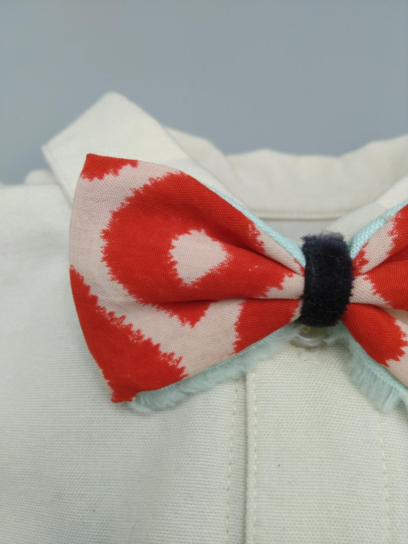 古布ちょうネクタイ[K053]　子ども蝶ネクタイ　リボンブローチ　アンティーク着物　リメイク　bow tie 6枚目の画像