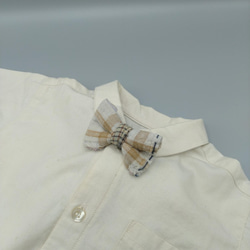 古布の蝶ネクタイブローチ  チェック[K169]　キッズフォーマル　アンティーク着物　bow tie 3枚目の画像
