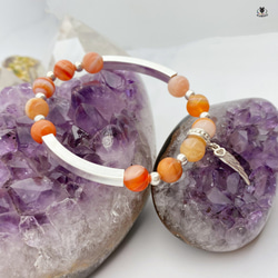 Five Elements Bracelet-Fly-Orange Persian Agate、925スターリングシルバー 3枚目の画像