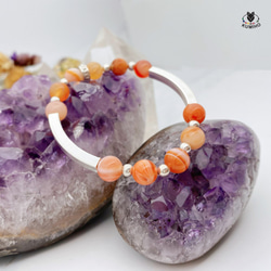 Five Elements Bracelet-Fly-Orange Persian Agate、925スターリングシルバー 5枚目の画像