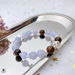 流年手鍊-幸福天堂-藍紋瑪瑙，金銅石，925純銀飾 第6張的照片