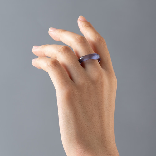 ガラスリング（クリア青紫） 指輪・リング millmill 通販