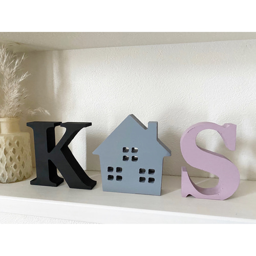 インテリア ウッド オブジェ アルファベット イニシャル シングル