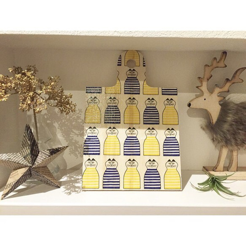 Creema限定販売☆インテリア ウッド ボード リサラーソン柄 北欧 置物