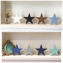 インテリア ウッド オブジェ 星 シングルカラー 男前 置物 木製 その他