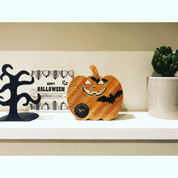 ハロウィン インテリア ウッドオブジェ HWかぼちゃ ハロウィン柄 置物