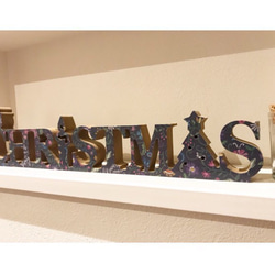 クリスマス ウッドオブジェ CHRISTMAS アルファベットレター 刺繍柄 3枚目の画像