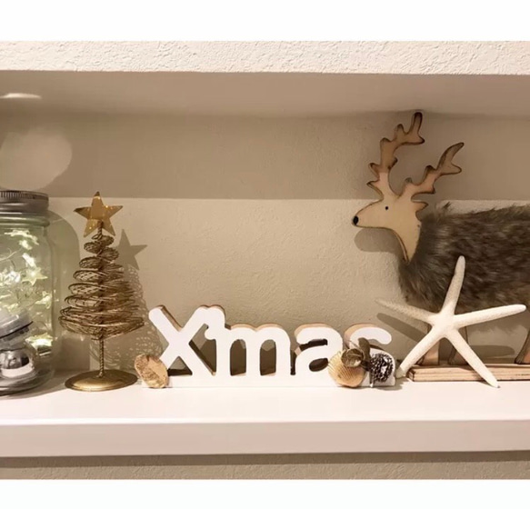 インテリア ウッド オブジェ クリスマス  X'mas   置物  木製 1枚目の画像