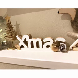 インテリア ウッド オブジェ クリスマス  X'mas   置物  木製 2枚目の画像