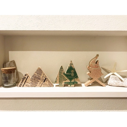 クリスマス ウッドオブジェ 3点セット ベージュ 置物 装飾品 木製