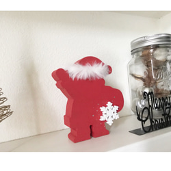 インテリア　クリスマス　ウッドオブジェ　サンタクロース　置物　木製 3枚目の画像