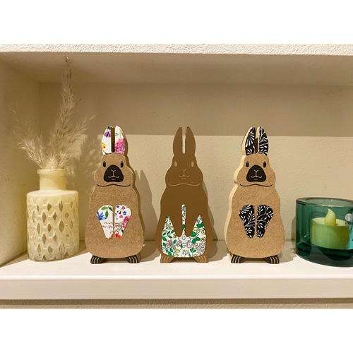 インテリア ウッド オブジェ イースター 北欧うさぎ 置物 木製 その他