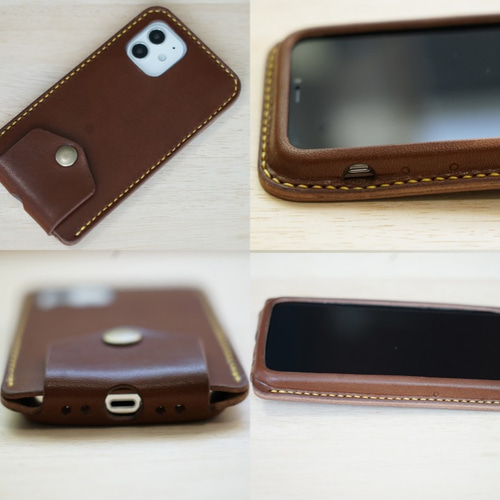 手縫い本革のiPhone12mini カバー ケース 栃木レザー【名入れ 手縫い本革のiPhone12mini カバー ケース 栃木レザー【名入れ