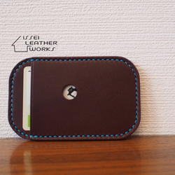 名入れ・選べるステッチ】手縫い・本革のSuica パスケース キャメル